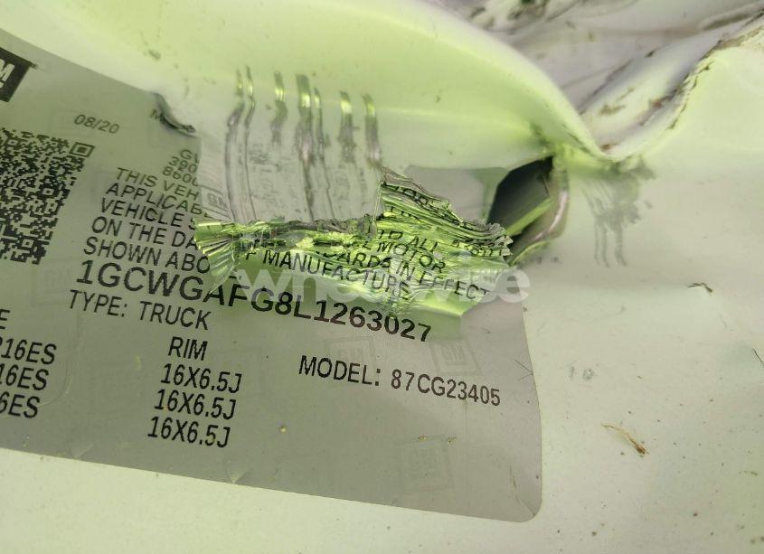 Photo 9 of 2020 Chevrolet Express CARGO RWD 2500 REGULAR WHEELBASE WT (VIN 1GCWGAFG8L1263027)