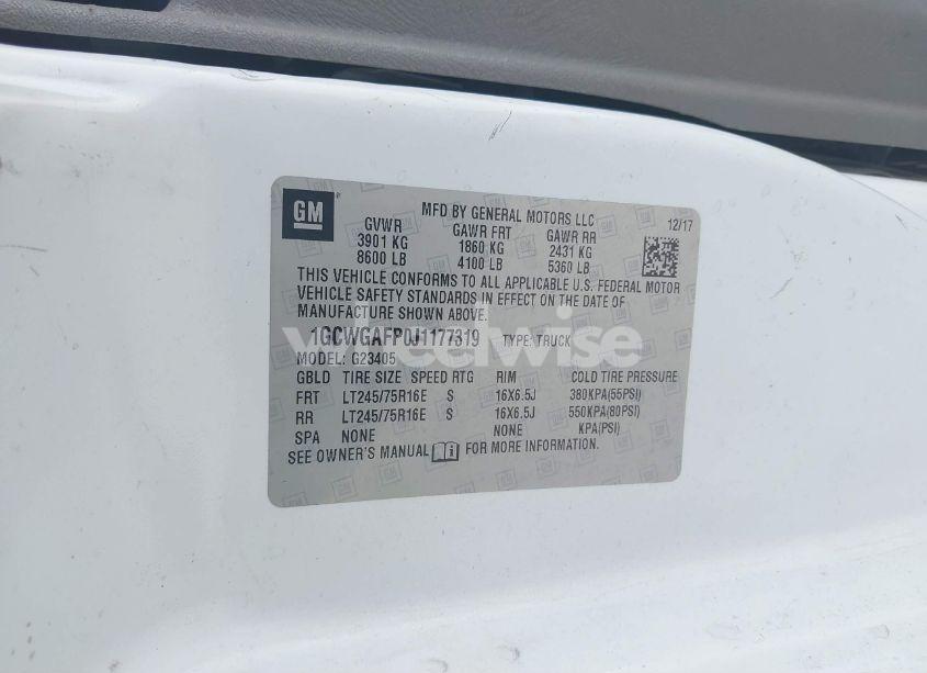 Photo 9 of 2018 Chevrolet Express 2500 WORK VAN (VIN 1GCWGAFP0J1177319)