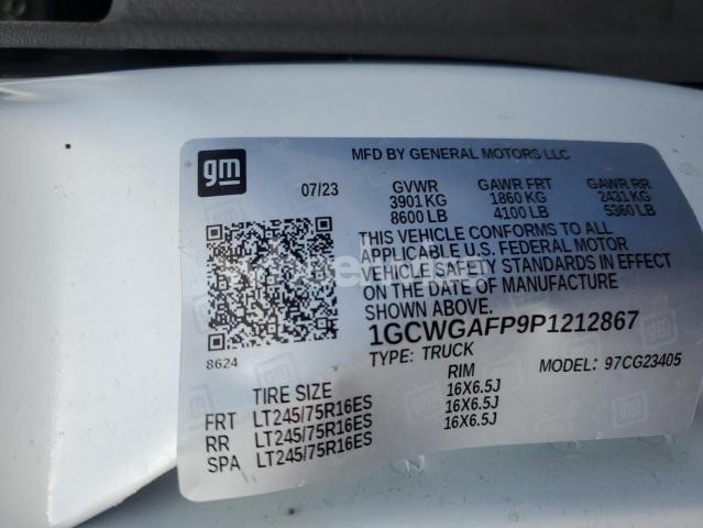 Photo 9 of 2023 CHEVROLET EXPRESS G2500 (VIN 1GCWGAFP9P1212867)