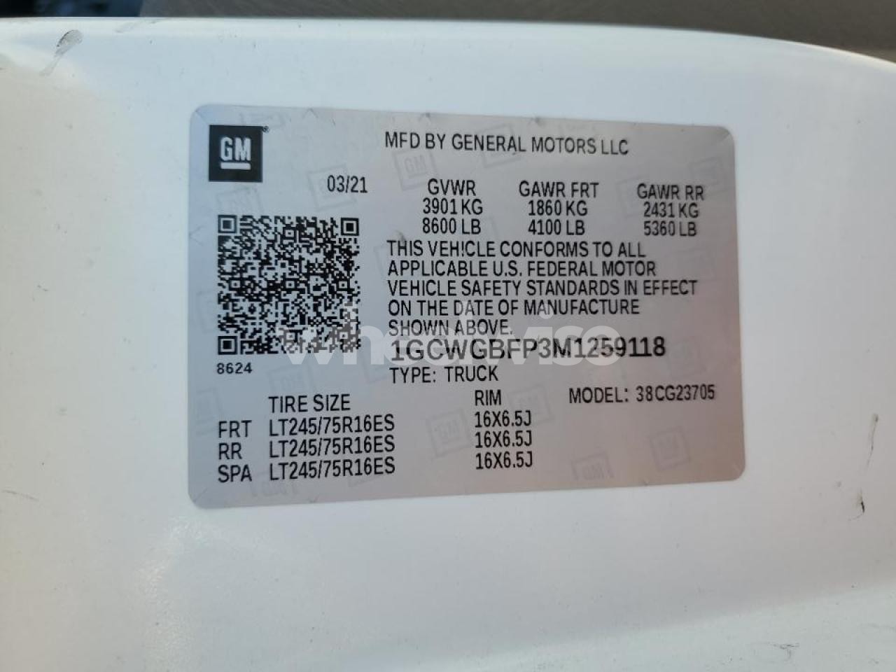 Photo 13 of 2021 CHEVROLET EXPRESS DELIVERY VAN (VIN 1GCWGBFP3M1259118)