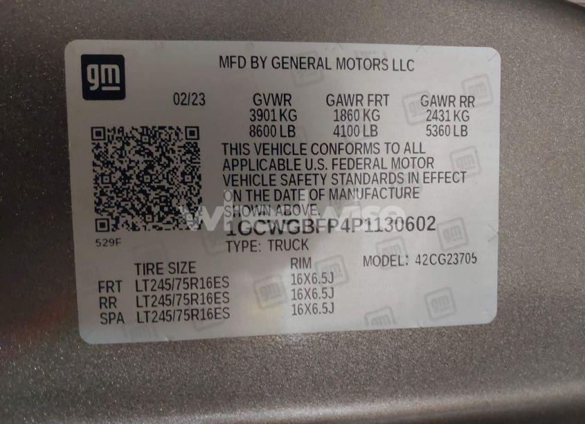 Photo 9 of 2023 Chevrolet Express CARGO RWD 2500 EXTENDED WHEELBASE WT (VIN 1GCWGBFP4P1130602)