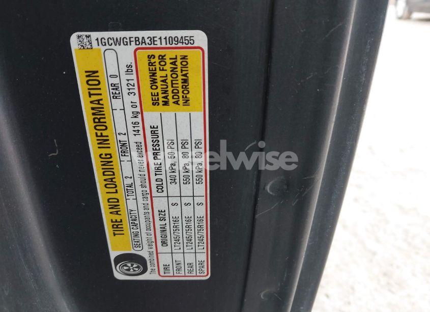 Photo 9 of 2014 Chevrolet Express 2500 WORK VAN (VIN 1GCWGFBA3E1109455)