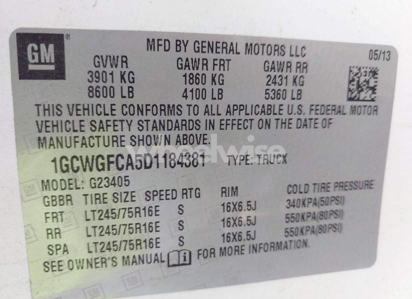 Photo 9 of 2013 Chevrolet Express 2500 WORK VAN (VIN 1GCWGFCA5D1184381)