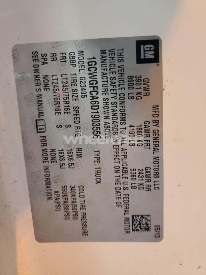 Photo 12 of 2013 CHEVROLET EXPRESS G2500 (VIN 1GCWGFCA6D1903556)