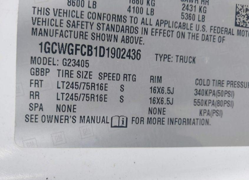 Photo 9 of 2013 Chevrolet Express 2500 WORK VAN (VIN 1GCWGFCB1D1902436)