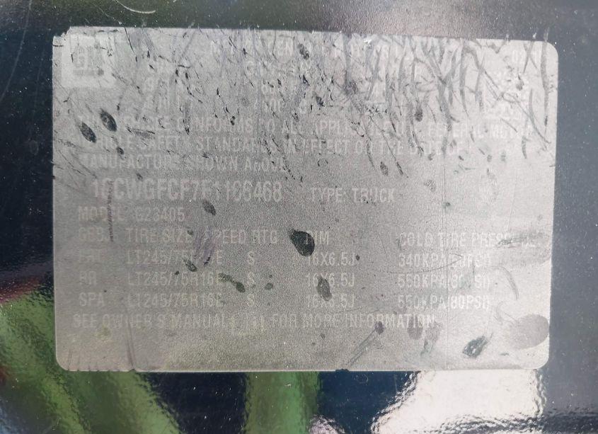 Photo 9 of 2015 Chevrolet Express 2500 WORK VAN (VIN 1GCWGFCF7F1186468)