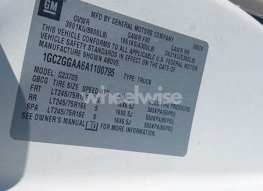 Photo 9 of 2010 Chevrolet Express 2500 WORK VAN (VIN 1GCZGGAA6A1100795)