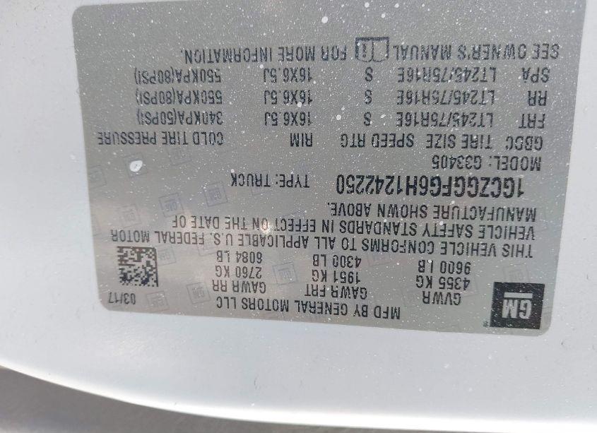 Photo 9 of 2017 Chevrolet Express 3500 WORK VAN (VIN 1GCZGGFG6H1242250)