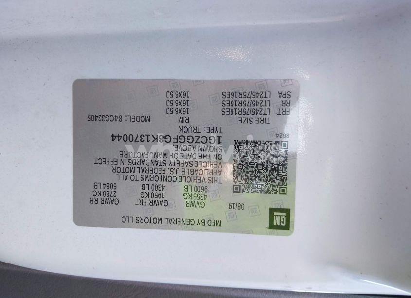 Photo 9 of 2019 Chevrolet Express 3500 WORK VAN (VIN 1GCZGGFG8K1370044)