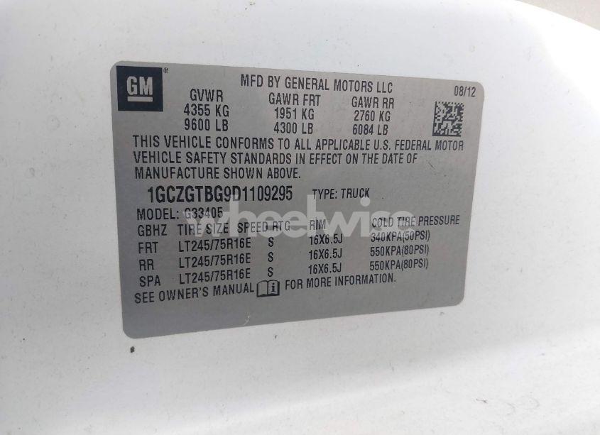 Photo 9 of 2013 Chevrolet Express 3500 WORK VAN (VIN 1GCZGTBG9D1109295)