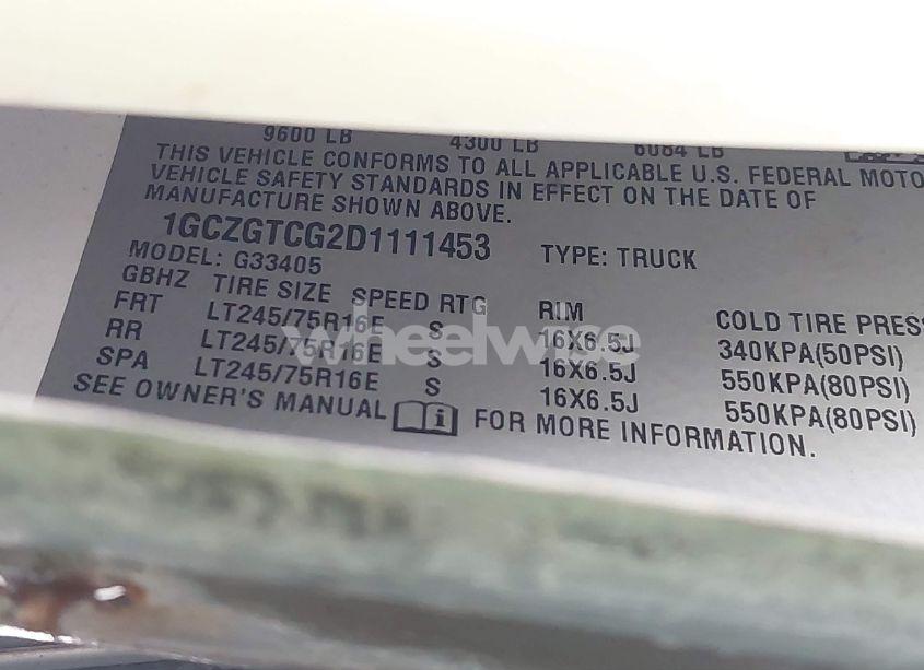 Photo 9 of 2013 Chevrolet Express 3500 WORK VAN (VIN 1GCZGTCG2D1111453)