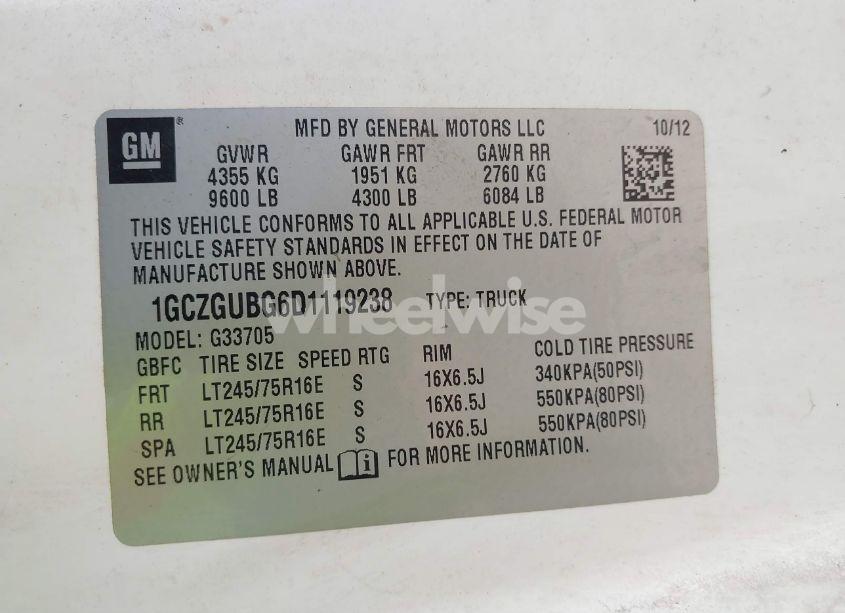 Photo 9 of 2013 Chevrolet Express 3500 WORK VAN (VIN 1GCZGUBG6D1119238)