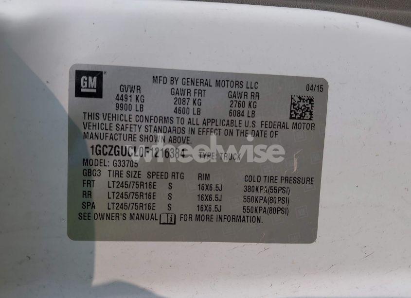 Photo 9 of 2015 Chevrolet Express 3500 DIESEL (VIN 1GCZGUCL0F1216384)