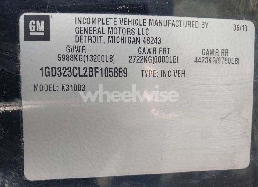 Photo 9 of 2011 Gmc Sierra 3500HD CHASSIS SLE (VIN 1GD323CL2BF105889)