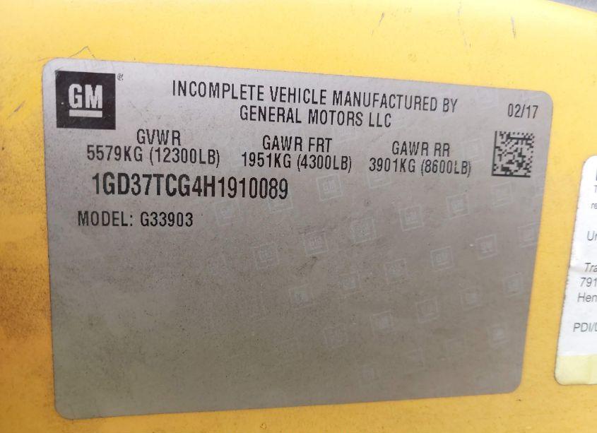 Photo 8 of 2017 Gmc Savana CUTAWAY WORK VAN (VIN 1GD37TCG4H1910089)