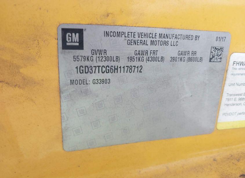 Photo 8 of 2017 Gmc Savana CUTAWAY WORK VAN (VIN 1GD37TCG6H1178712)