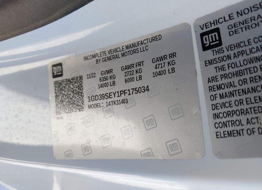 Photo 8 of 2023 Gmc Sierra 3500HD CHASSIS PRO (VIN 1GD39SEY1PF175034)