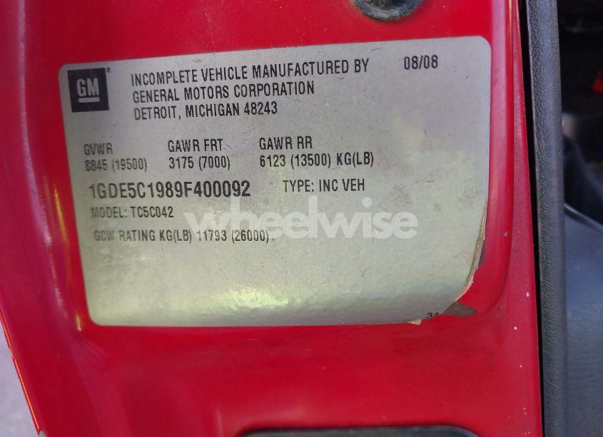 Photo 8 of 2009 Gmc C5500 (VIN 1GDE5C1989F400092)