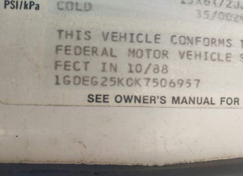 Photo 9 of 1989 Gmc Rally WAGON / VAN G2500 (VIN 1GDEG25K0K7506957)