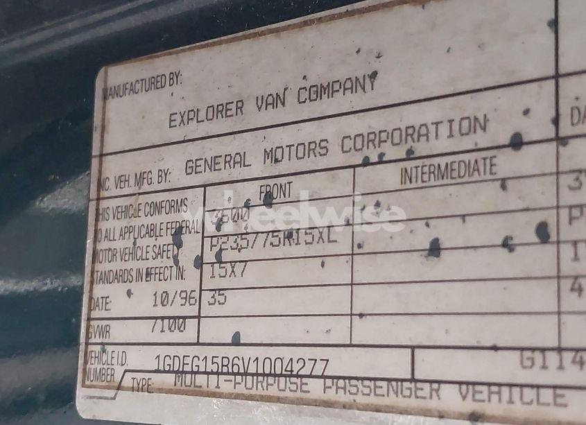Photo 9 of 1997 Gmc Savana RV (VIN 1GDFG15R6V1004277)