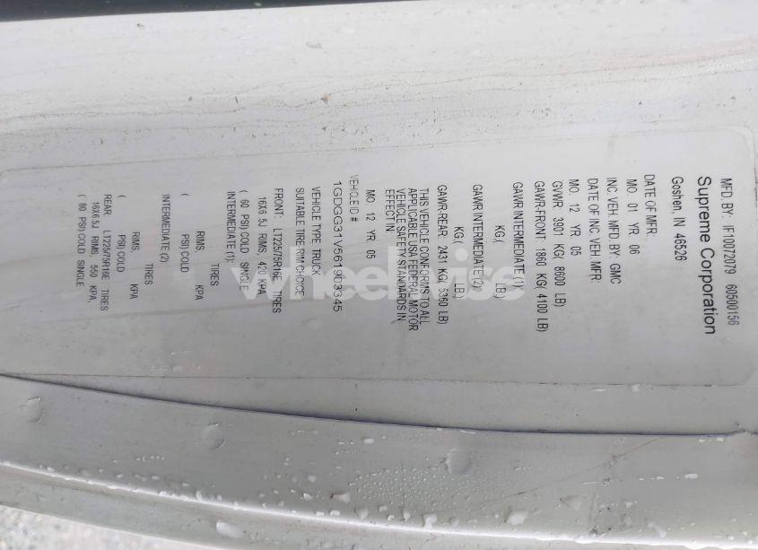 Photo 9 of 2006 Gmc Savana CUTAWAY WORK VAN (VIN 1GDGG31V561903345)