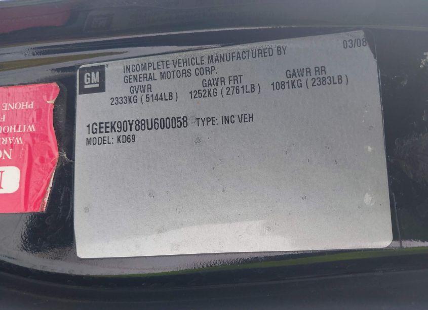 Photo 9 of 2008 Cadillac Dts STANDARD (VIN 1GEEK90Y88U600058)