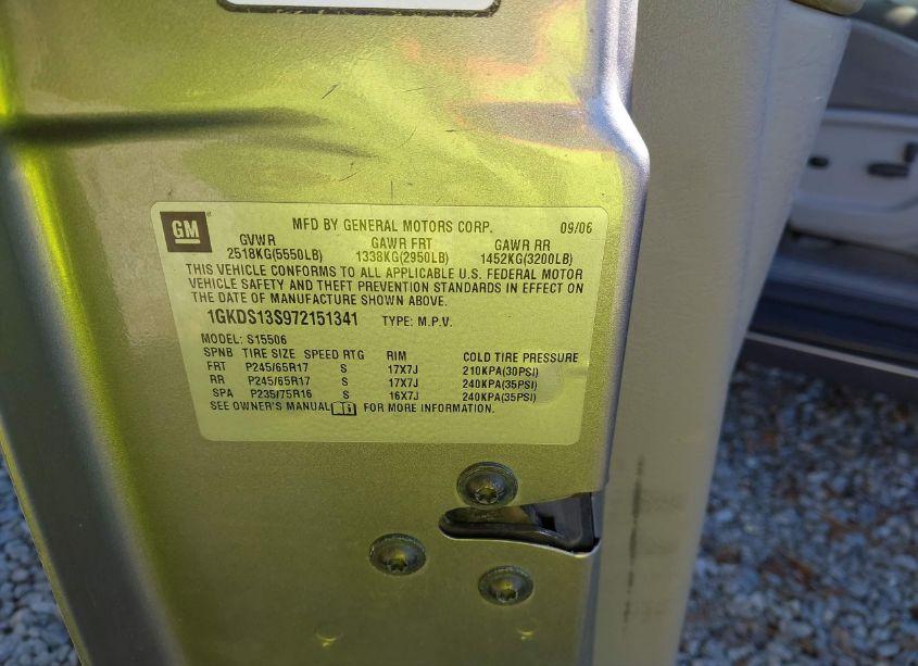 Photo 9 of 2007 Gmc Envoy SLE (VIN 1GKDS13S972151341)