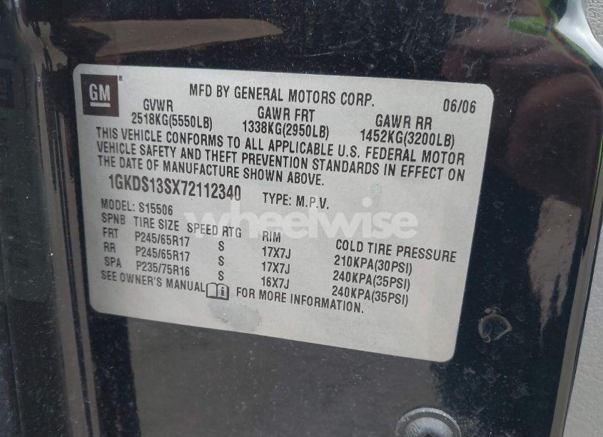 Photo 9 of 2007 Gmc Envoy SLT (VIN 1GKDS13SX72112340)