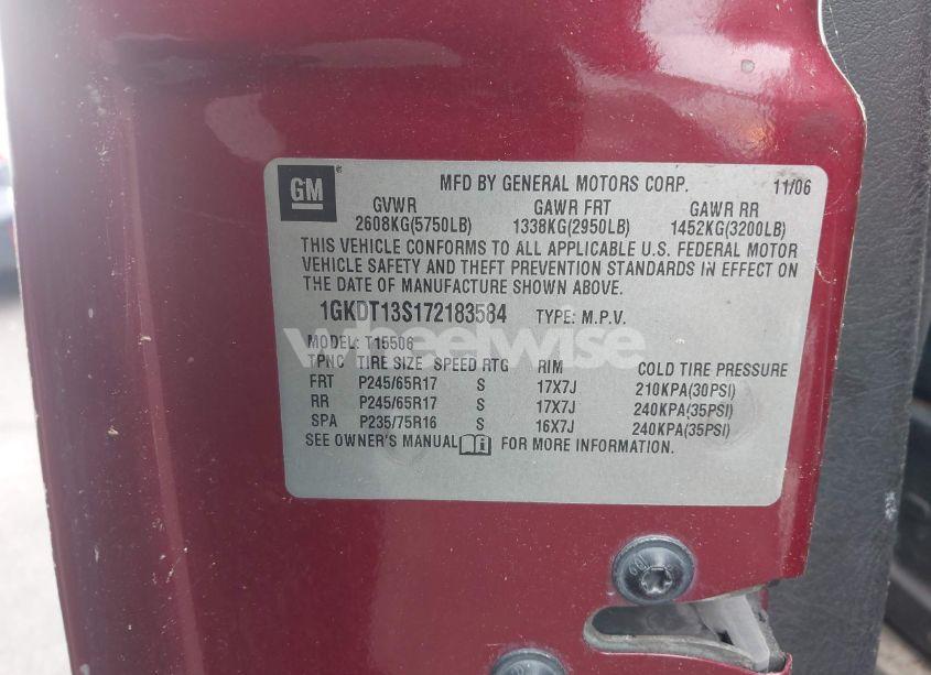 Photo 9 of 2007 Gmc Envoy SLE (VIN 1GKDT13S172183584)