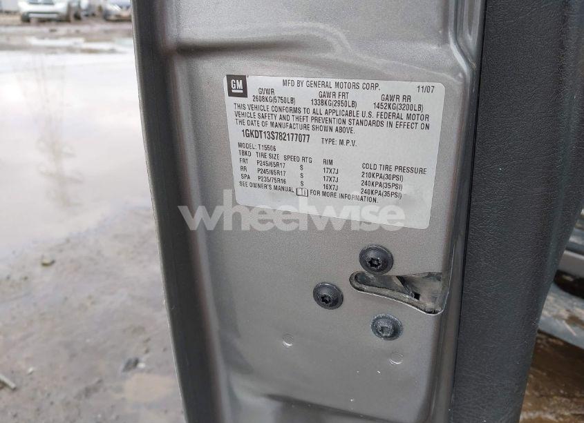 Photo 9 of 2008 Gmc Envoy SLE (VIN 1GKDT13S782177077)