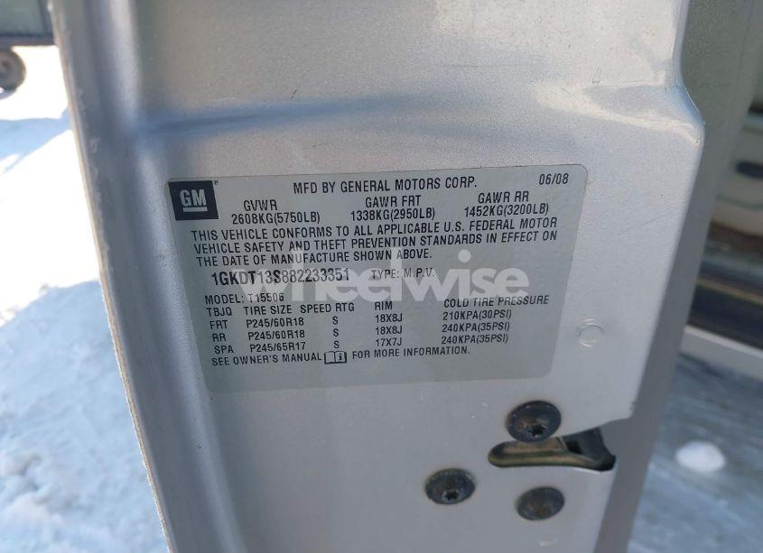 Photo 9 of 2008 Gmc Envoy SLT (VIN 1GKDT13S882233351)