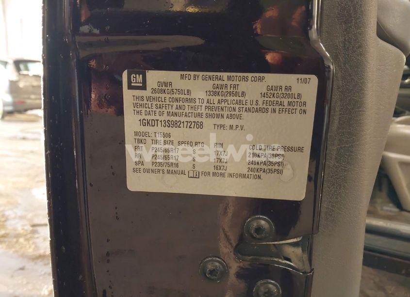 Photo 9 of 2008 Gmc Envoy SLE (VIN 1GKDT13S982172768)