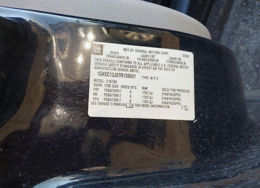 Photo 9 of 2007 Gmc Yukon SLE (VIN 1GKEC13J07R139501)