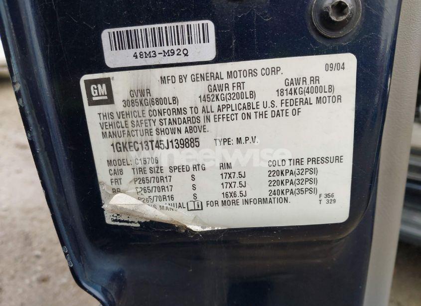 Photo 9 of 2005 Gmc Yukon SLT (VIN 1GKEC13T45J139885)