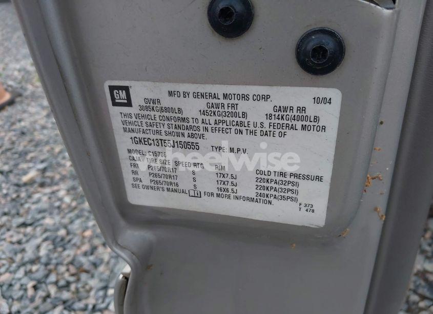 Photo 9 of 2005 Gmc Yukon SLT (VIN 1GKEC13T55J150555)