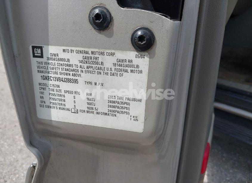 Photo 9 of 2004 Gmc Yukon SLT (VIN 1GKEC13V84J288395)