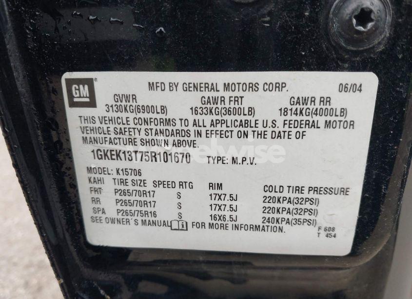 Photo 9 of 2005 Gmc Yukon SLT (VIN 1GKEK13T75R101670)