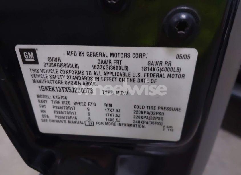 Photo 9 of 2005 Gmc Yukon SLT (VIN 1GKEK13TX5J250573)