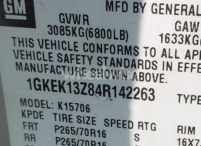 Photo 9 of 2004 Gmc Yukon SLE (VIN 1GKEK13Z84R142263)