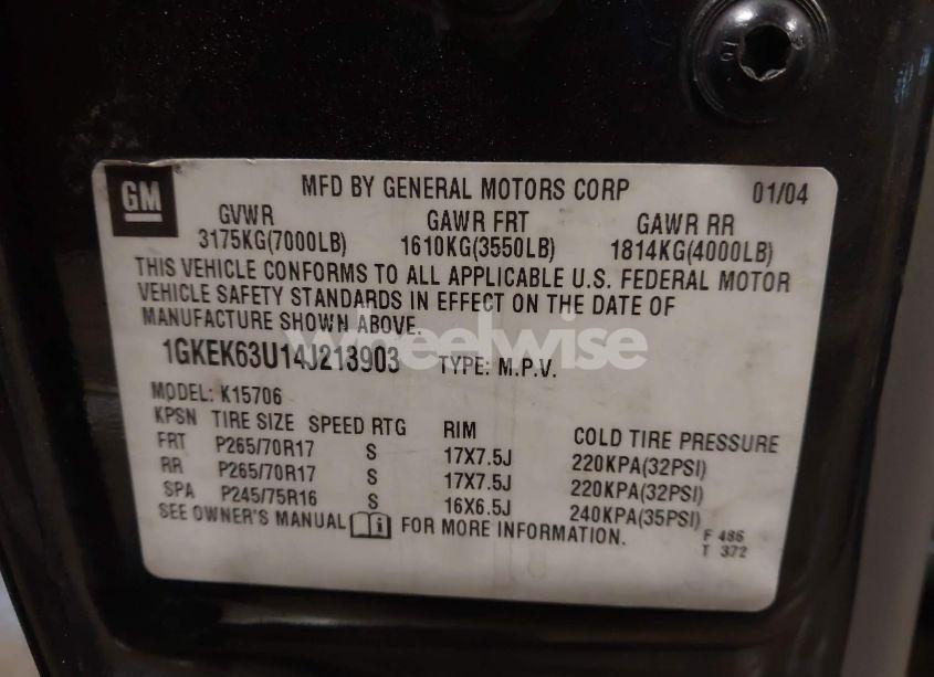 Photo 9 of 2004 Gmc Yukon DENALI (VIN 1GKEK63U14J213903)