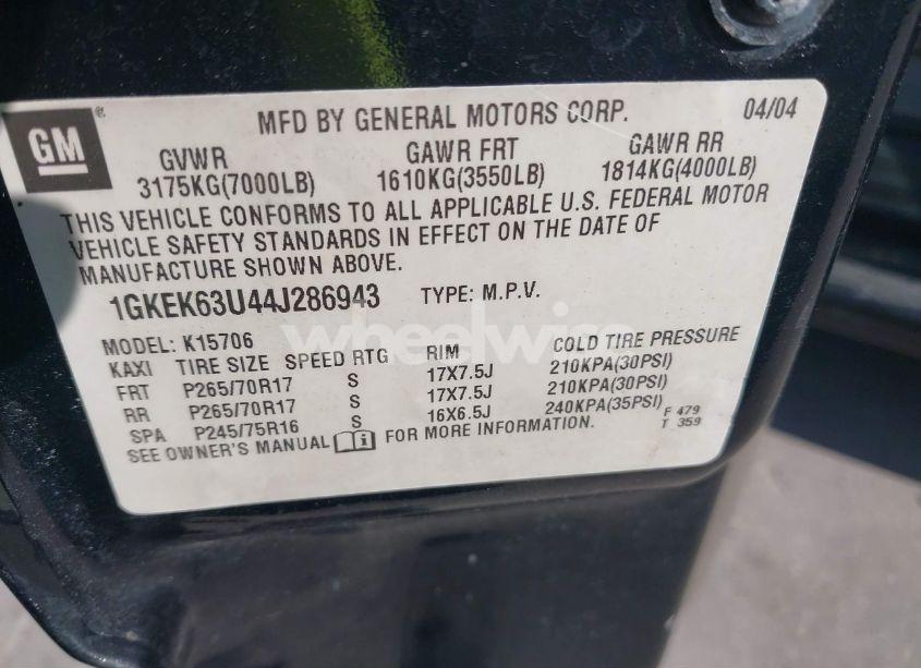 Photo 9 of 2004 Gmc Yukon DENALI (VIN 1GKEK63U44J286943)