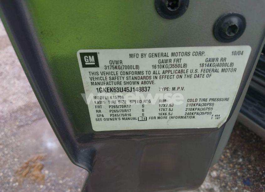 Photo 9 of 2005 Gmc Yukon DENALI (VIN 1GKEK63U45J148837)