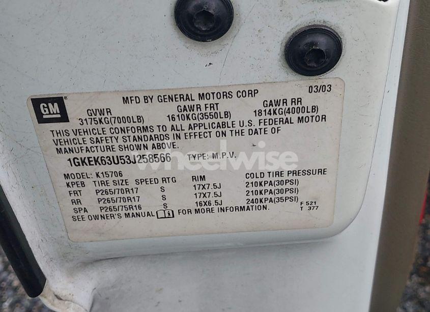 Photo 9 of 2003 Gmc Yukon DENALI (VIN 1GKEK63U53J258566)