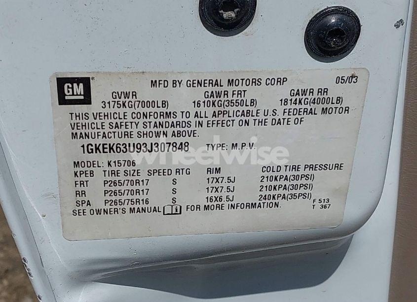 Photo 9 of 2003 Gmc Yukon DENALI (VIN 1GKEK63U93J307848)