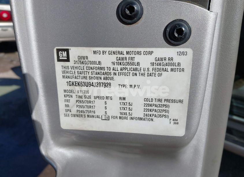 Photo 9 of 2004 Gmc Yukon DENALI (VIN 1GKEK63U94J207928)