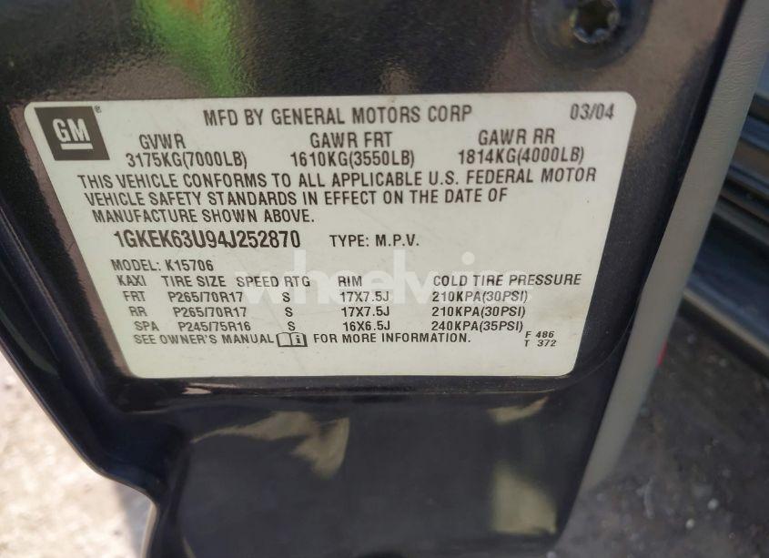 Photo 9 of 2004 Gmc Yukon DENALI (VIN 1GKEK63U94J252870)