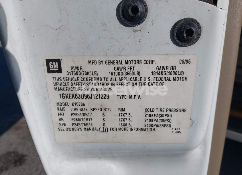 Photo 9 of 2006 Gmc Yukon DENALI (VIN 1GKEK63U96J121229)