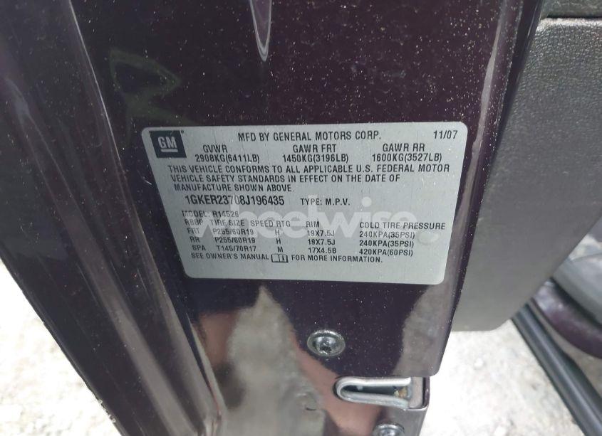 Photo 9 of 2008 Gmc Acadia SLT-1 (VIN 1GKER23708J196435)