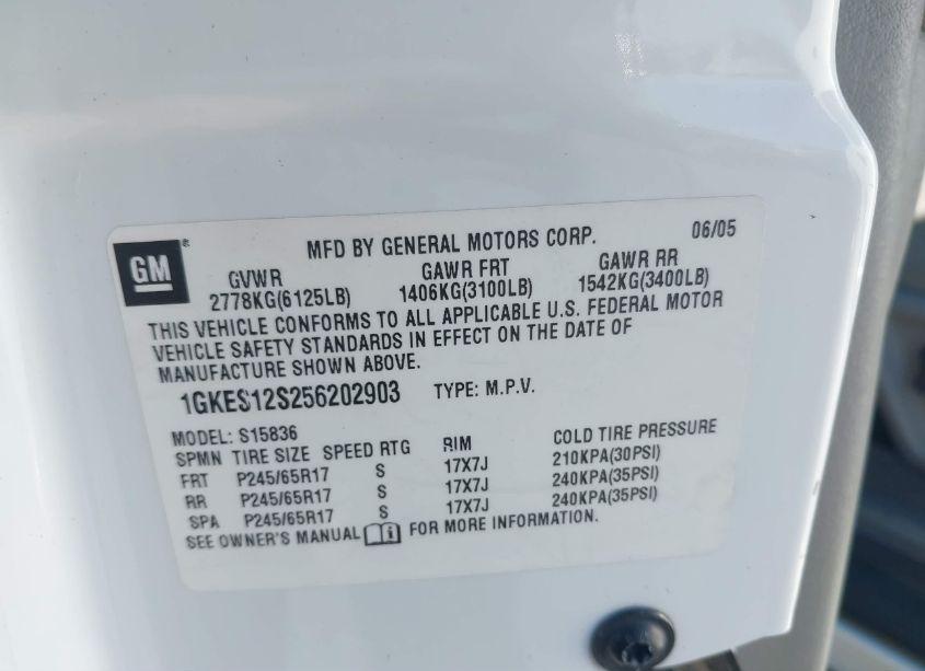 Photo 9 of 2005 Gmc Envoy XUV SLE (VIN 1GKES12S256202903)