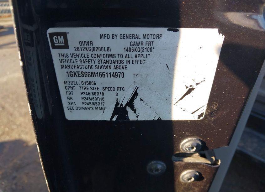 Photo 9 of 2006 Gmc Envoy XL DENALI (VIN 1GKES66M166114970)